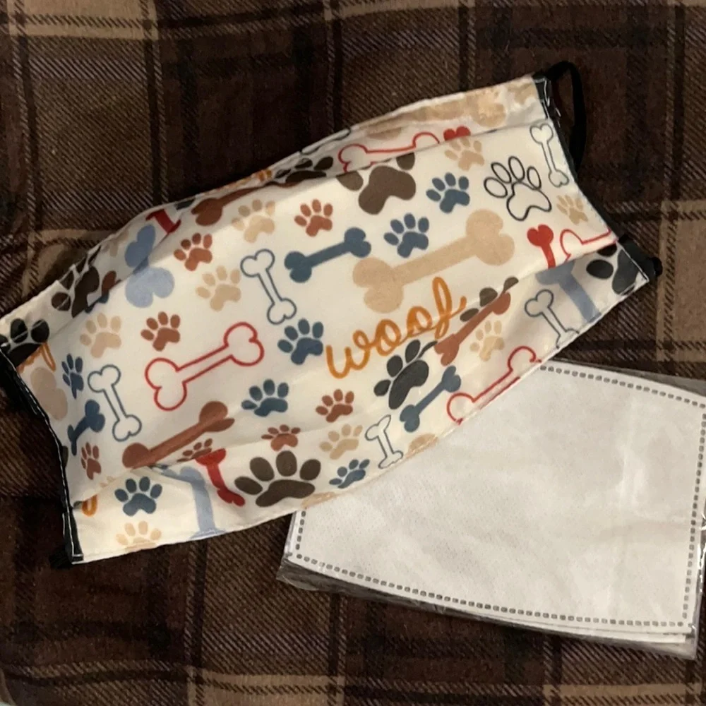 6/$20 New dog bone and print face mask